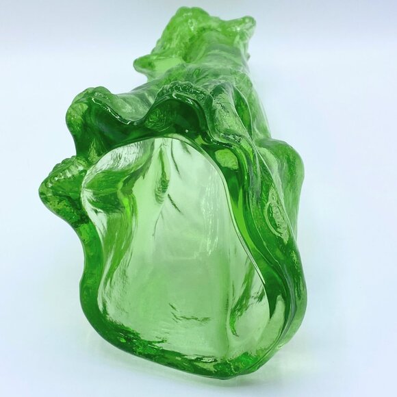 Fenton Glass Apple Green Alley Cat Figurine by Mosser Glass 11.0" A263 - Picture 6 of 6